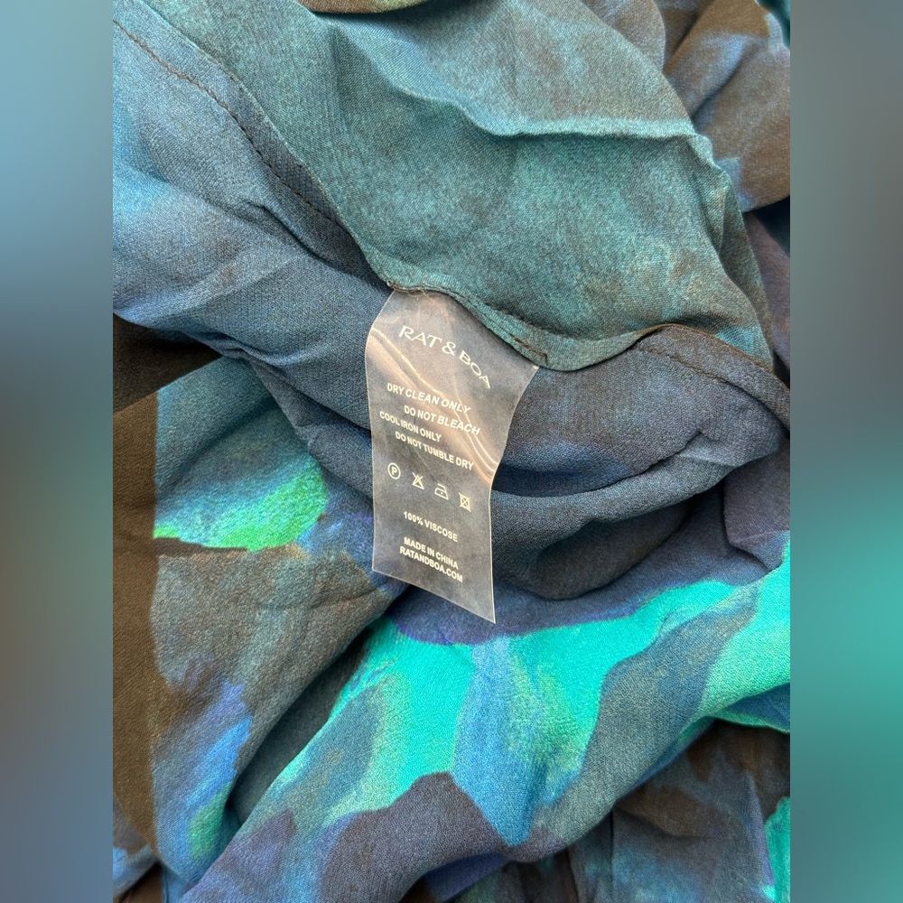 🆕 RAT & BOA 🧿 NWOT Rafinha Maxi Dress, Blue Green, Sz L US 8 - Picture 16 of 16